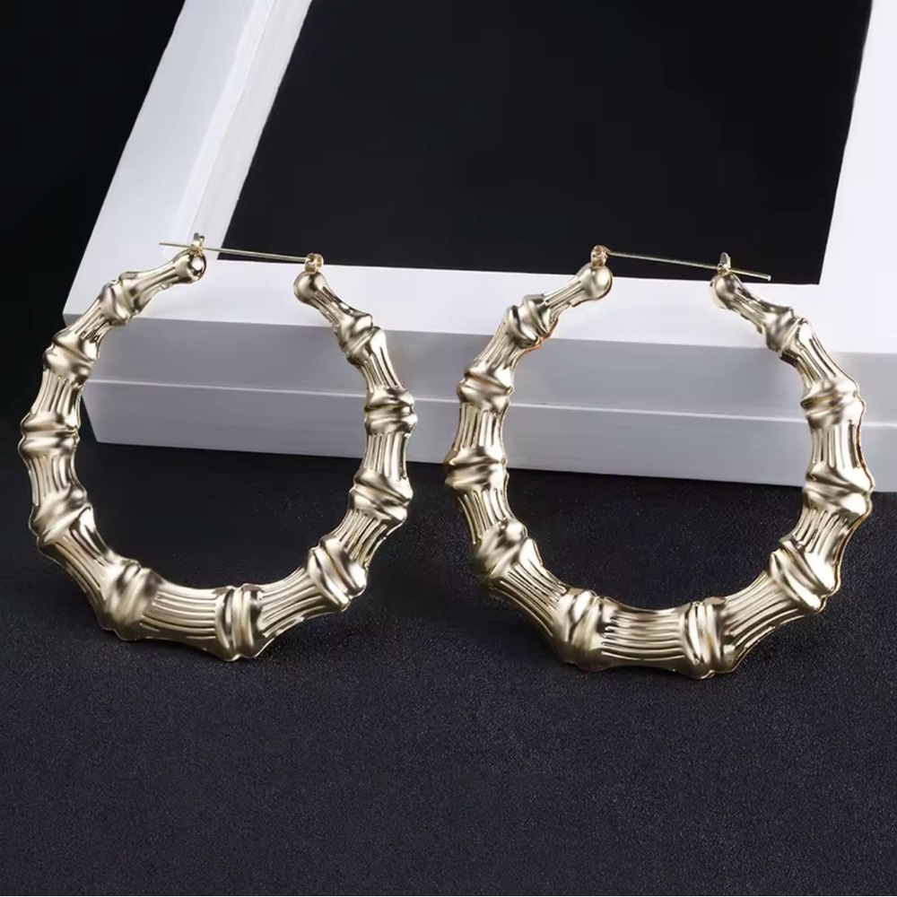 Bamboo Joint Hoop Earrings